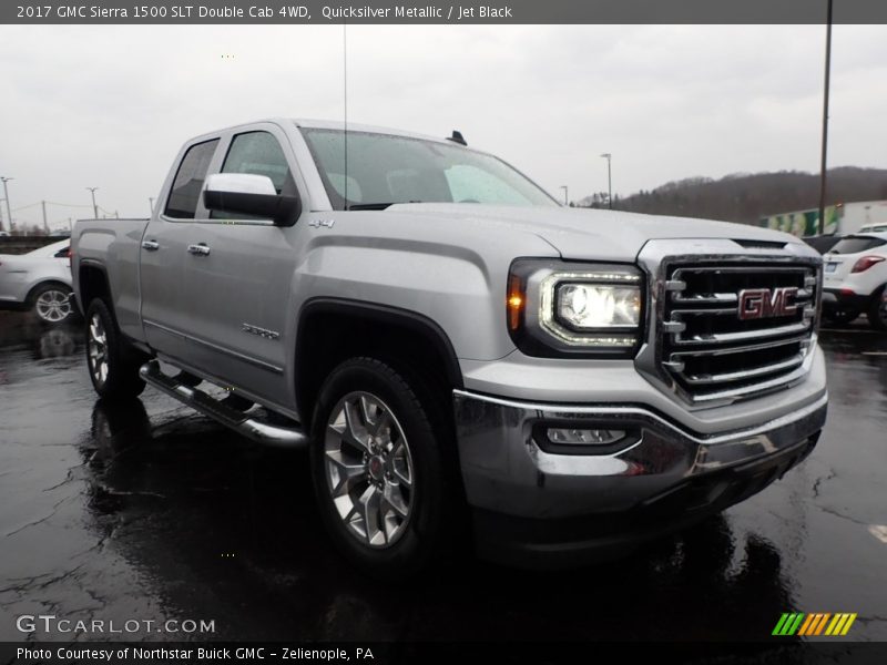Quicksilver Metallic / Jet Black 2017 GMC Sierra 1500 SLT Double Cab 4WD