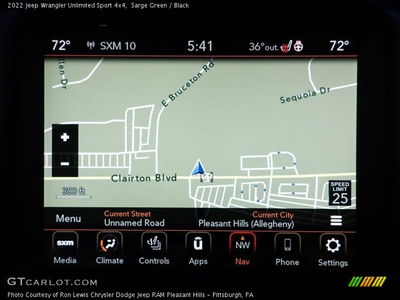 Navigation of 2022 Wrangler Unlimited Sport 4x4