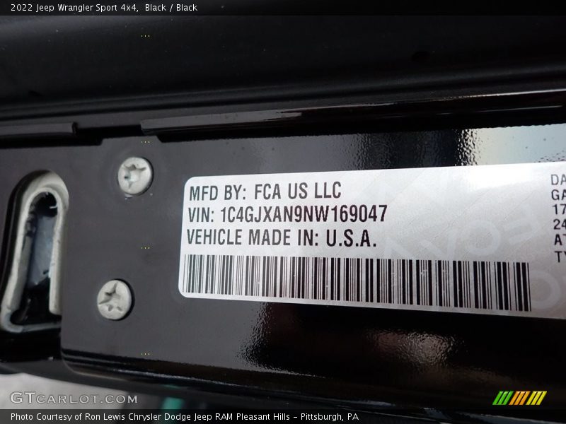Black / Black 2022 Jeep Wrangler Sport 4x4