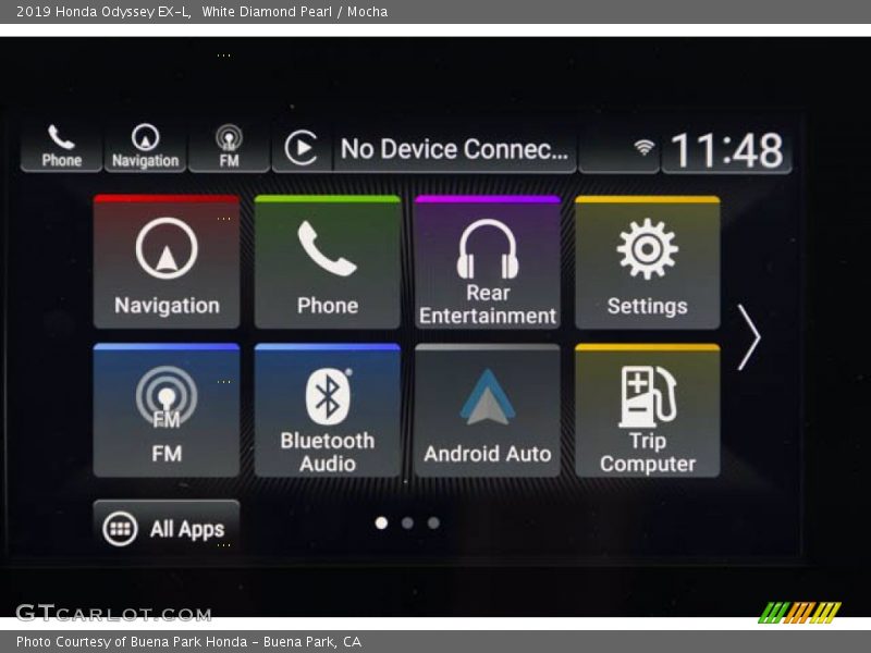 White Diamond Pearl / Mocha 2019 Honda Odyssey EX-L