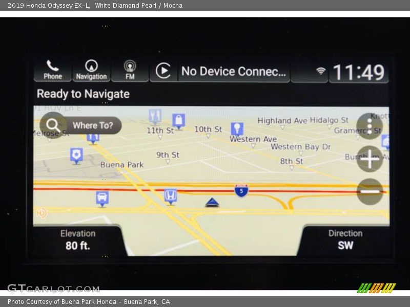 White Diamond Pearl / Mocha 2019 Honda Odyssey EX-L