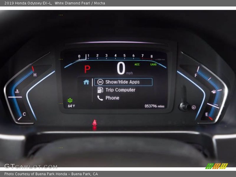 White Diamond Pearl / Mocha 2019 Honda Odyssey EX-L