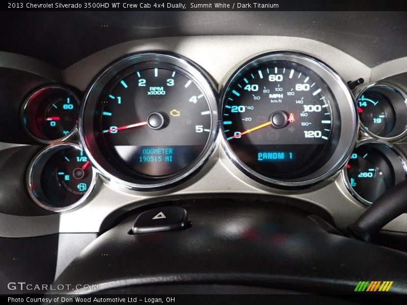 Summit White / Dark Titanium 2013 Chevrolet Silverado 3500HD WT Crew Cab 4x4 Dually