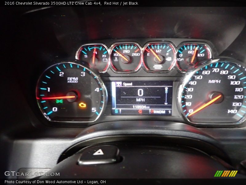 Red Hot / Jet Black 2016 Chevrolet Silverado 3500HD LTZ Crew Cab 4x4