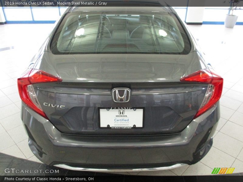 Modern Steel Metallic / Gray 2019 Honda Civic LX Sedan