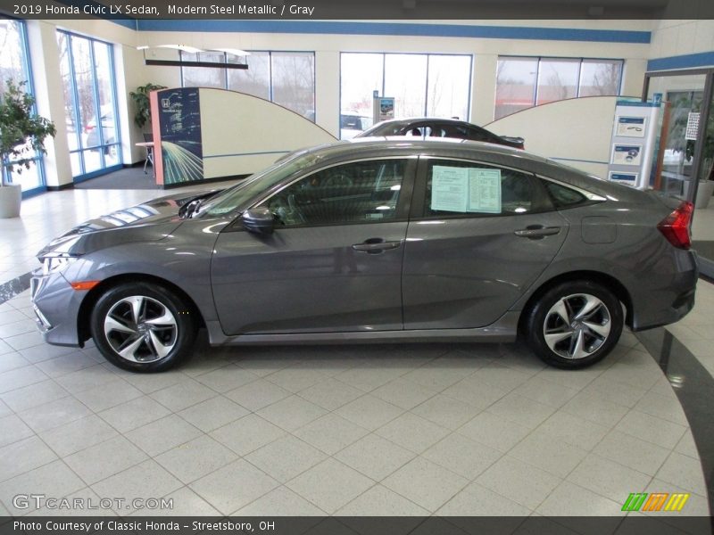 Modern Steel Metallic / Gray 2019 Honda Civic LX Sedan