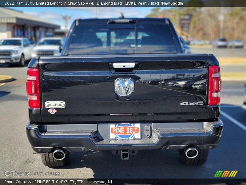 Diamond Black Crystal Pearl / Black/New Saddle 2022 Ram 1500 Limited Longhorn Crew Cab 4x4