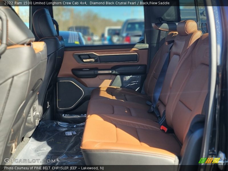 Diamond Black Crystal Pearl / Black/New Saddle 2022 Ram 1500 Limited Longhorn Crew Cab 4x4