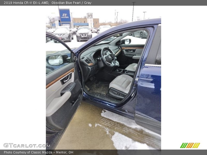 Obsidian Blue Pearl / Gray 2019 Honda CR-V EX-L AWD