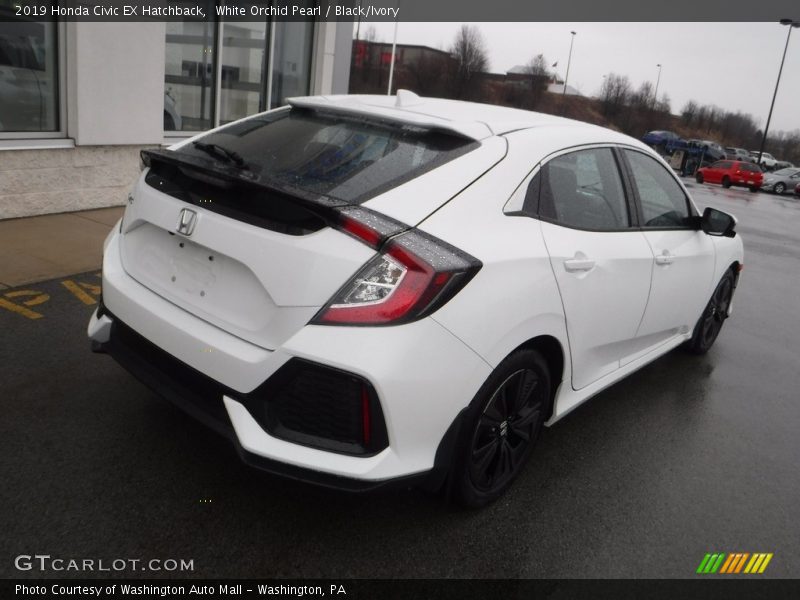 White Orchid Pearl / Black/Ivory 2019 Honda Civic EX Hatchback