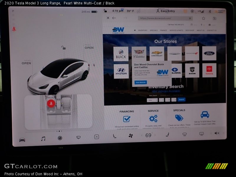 Pearl White Multi-Coat / Black 2020 Tesla Model 3 Long Range