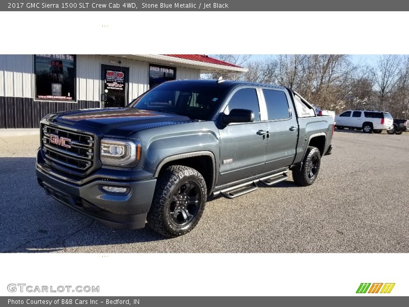 Stone Blue Metallic / Jet Black 2017 GMC Sierra 1500 SLT Crew Cab 4WD