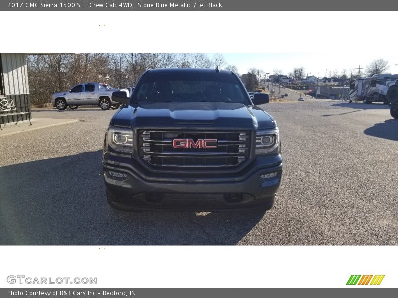Stone Blue Metallic / Jet Black 2017 GMC Sierra 1500 SLT Crew Cab 4WD