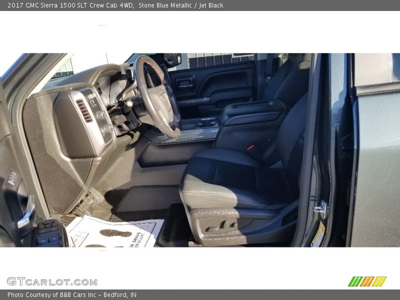 Stone Blue Metallic / Jet Black 2017 GMC Sierra 1500 SLT Crew Cab 4WD