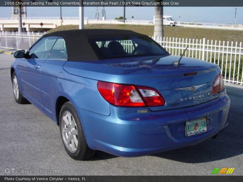 Marathon Blue Pearl / Dark Slate Gray/Light Slate Gray 2008 Chrysler Sebring Touring Convertible