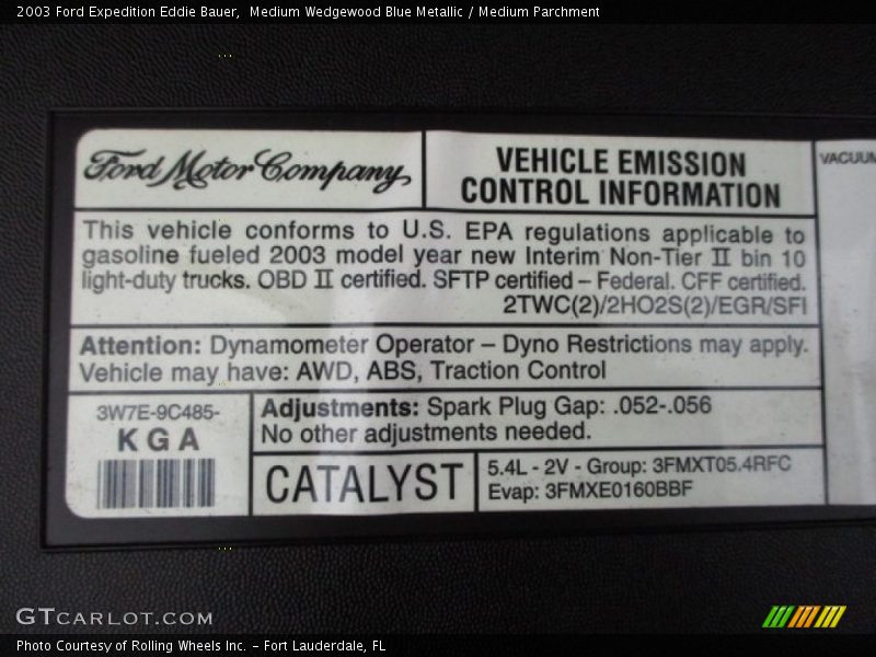 Medium Wedgewood Blue Metallic / Medium Parchment 2003 Ford Expedition Eddie Bauer