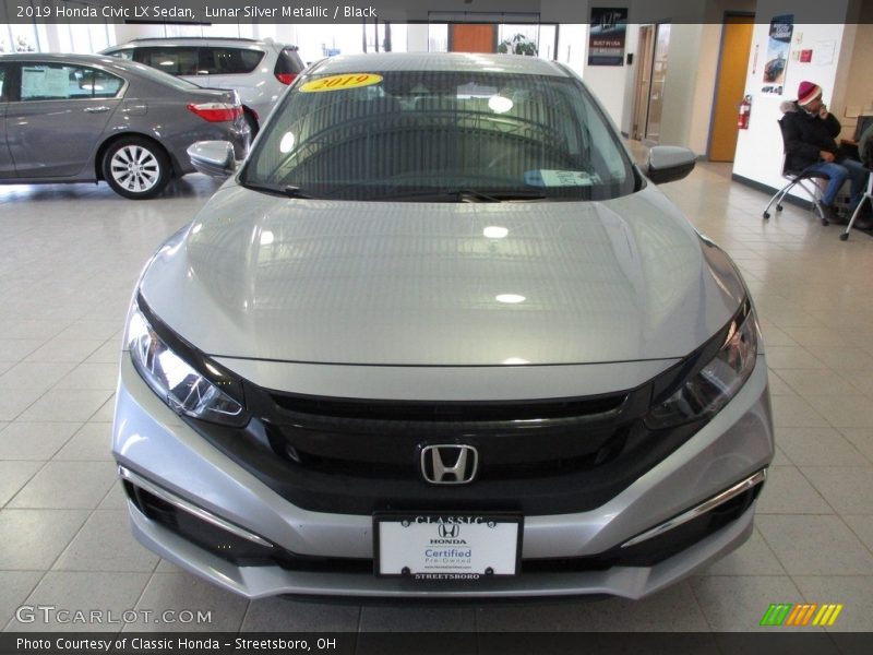 Lunar Silver Metallic / Black 2019 Honda Civic LX Sedan