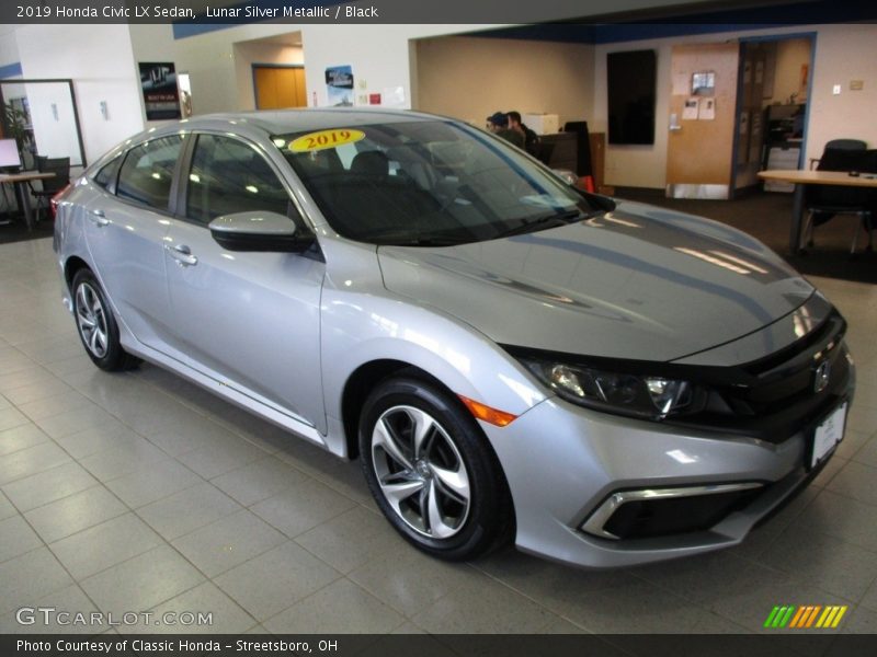 Lunar Silver Metallic / Black 2019 Honda Civic LX Sedan