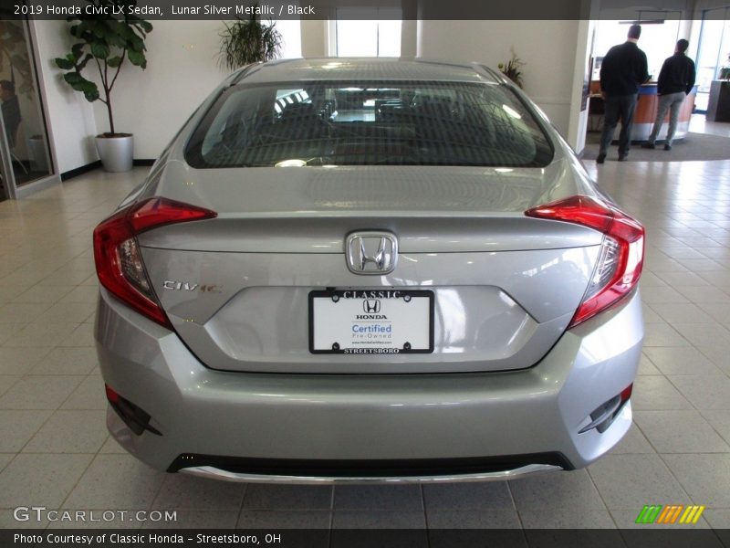 Lunar Silver Metallic / Black 2019 Honda Civic LX Sedan