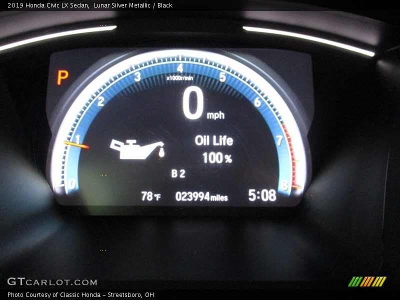 Lunar Silver Metallic / Black 2019 Honda Civic LX Sedan