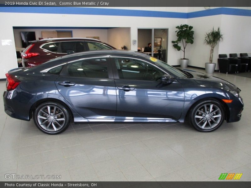 Cosmic Blue Metallic / Gray 2019 Honda Civic EX Sedan