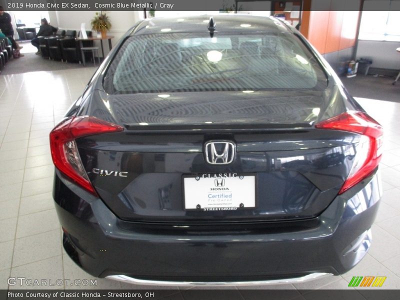 Cosmic Blue Metallic / Gray 2019 Honda Civic EX Sedan