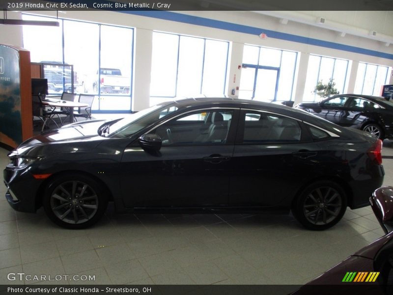 Cosmic Blue Metallic / Gray 2019 Honda Civic EX Sedan