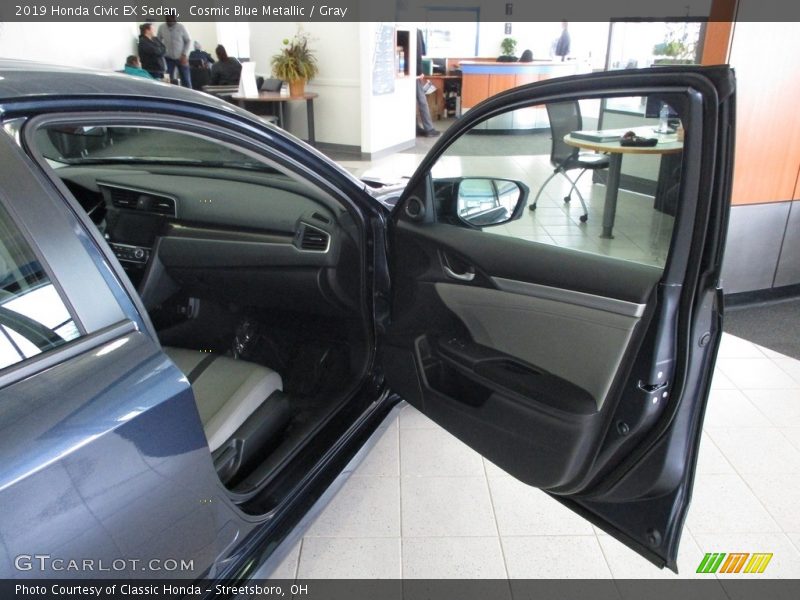 Cosmic Blue Metallic / Gray 2019 Honda Civic EX Sedan