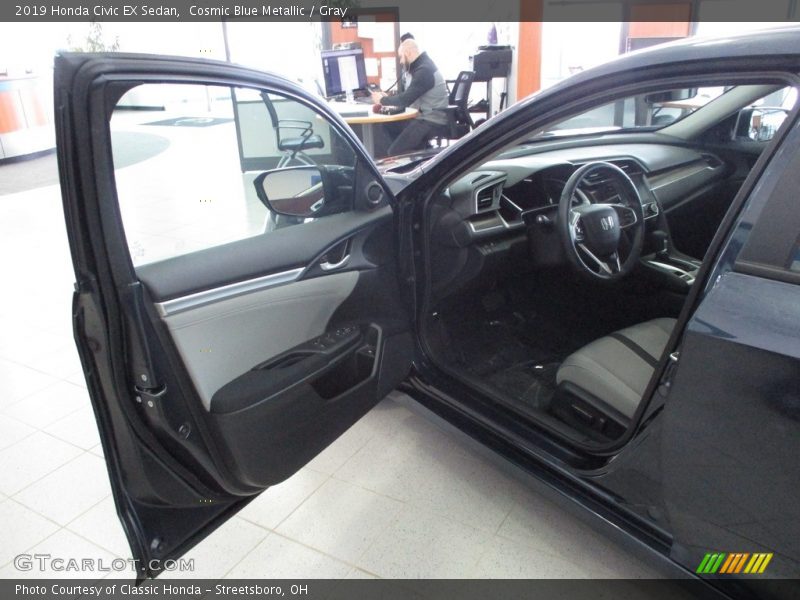 Cosmic Blue Metallic / Gray 2019 Honda Civic EX Sedan