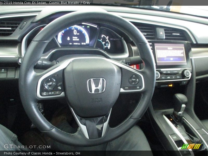 Cosmic Blue Metallic / Gray 2019 Honda Civic EX Sedan