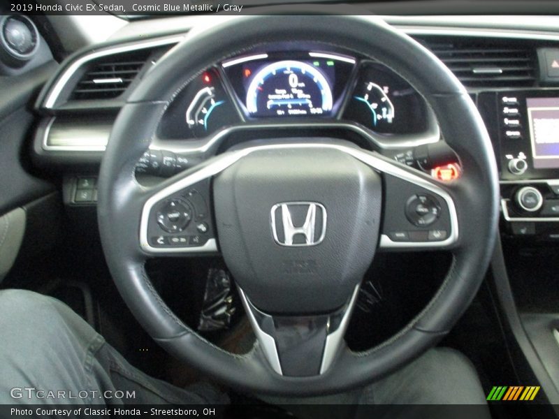 Cosmic Blue Metallic / Gray 2019 Honda Civic EX Sedan