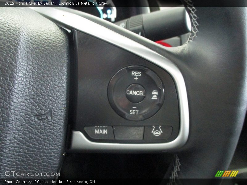 Cosmic Blue Metallic / Gray 2019 Honda Civic EX Sedan