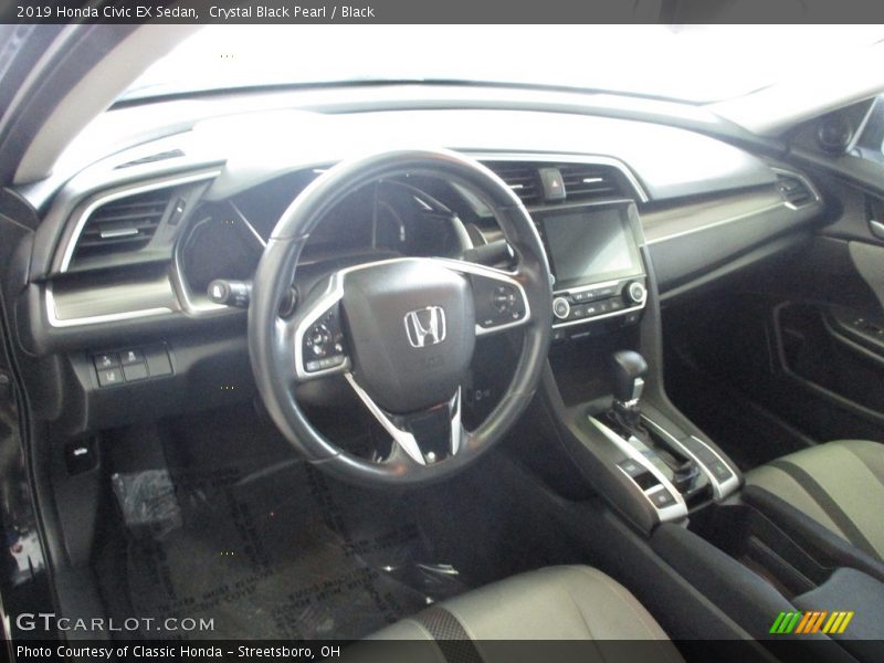 Crystal Black Pearl / Black 2019 Honda Civic EX Sedan