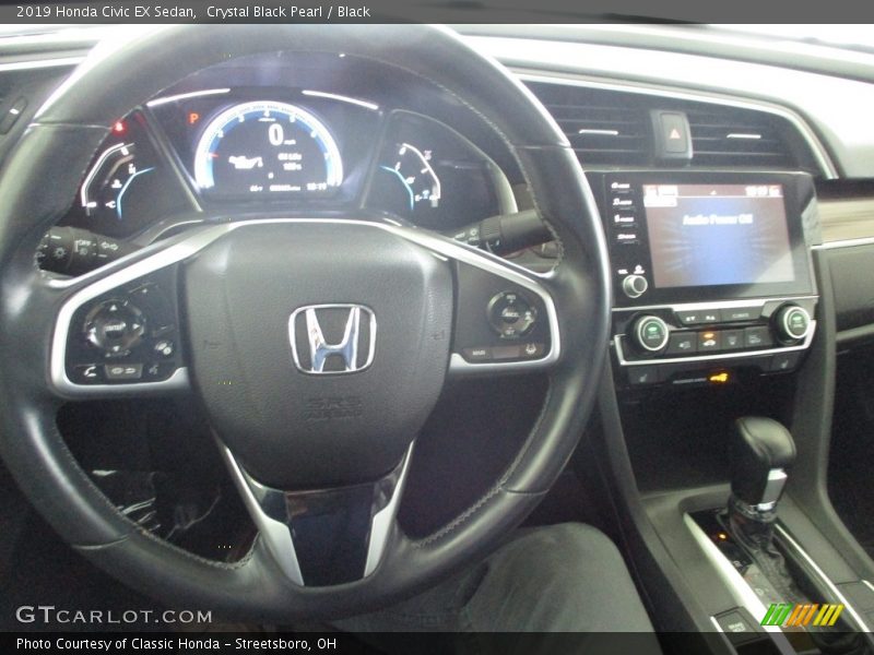 Crystal Black Pearl / Black 2019 Honda Civic EX Sedan