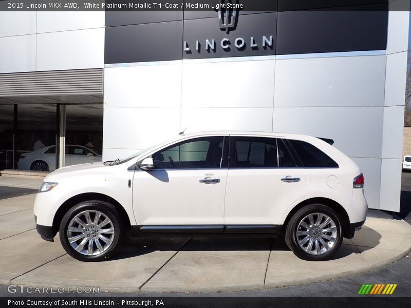 White Platinum Metallic Tri-Coat / Medium Light Stone 2015 Lincoln MKX AWD
