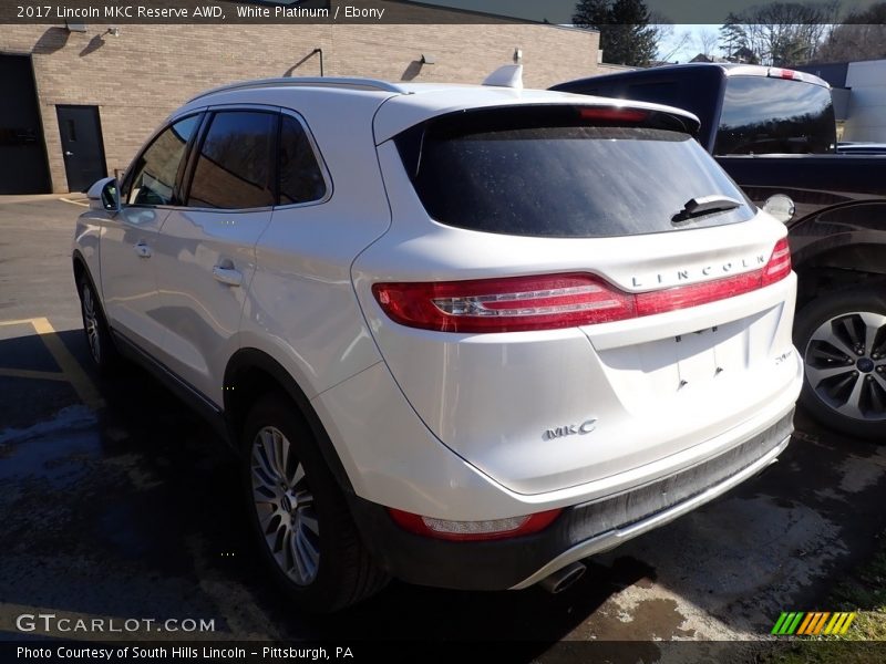 White Platinum / Ebony 2017 Lincoln MKC Reserve AWD