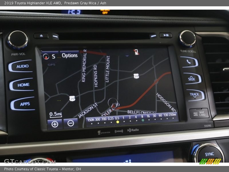 Predawn Gray Mica / Ash 2019 Toyota Highlander XLE AWD