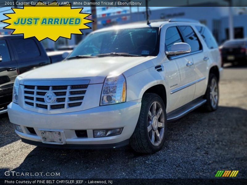 White Diamond Tricoat / Ebony/Ebony 2011 Cadillac Escalade Luxury AWD