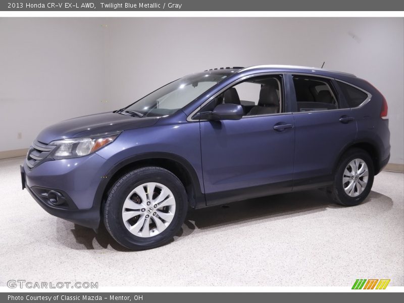 Twilight Blue Metallic / Gray 2013 Honda CR-V EX-L AWD