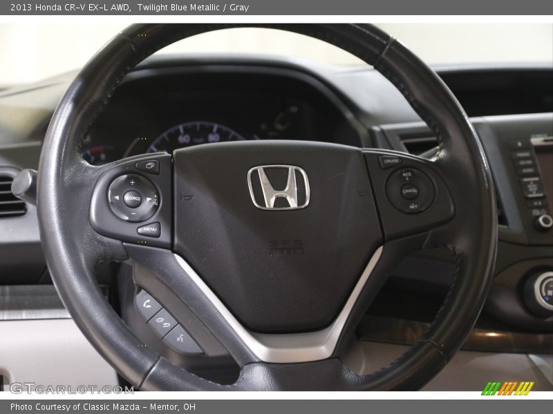 Twilight Blue Metallic / Gray 2013 Honda CR-V EX-L AWD