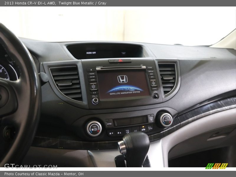Twilight Blue Metallic / Gray 2013 Honda CR-V EX-L AWD