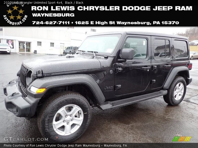 Black / Black 2022 Jeep Wrangler Unlimited Sport 4x4