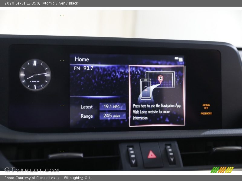 Atomic Silver / Black 2020 Lexus ES 350