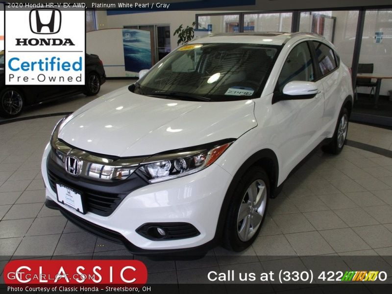 Platinum White Pearl / Gray 2020 Honda HR-V EX AWD