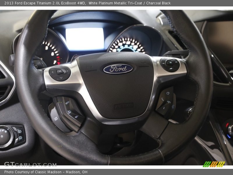 White Platinum Metallic Tri-Coat / Charcoal Black 2013 Ford Escape Titanium 2.0L EcoBoost 4WD