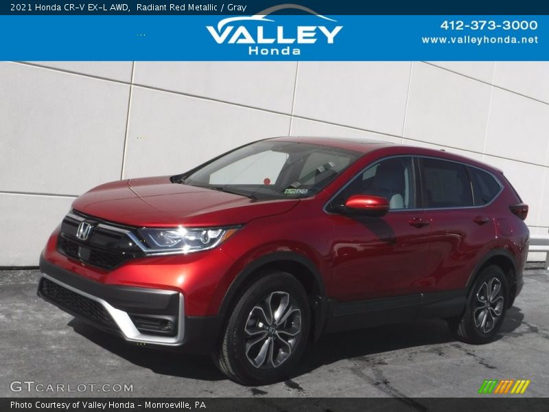 Radiant Red Metallic / Gray 2021 Honda CR-V EX-L AWD