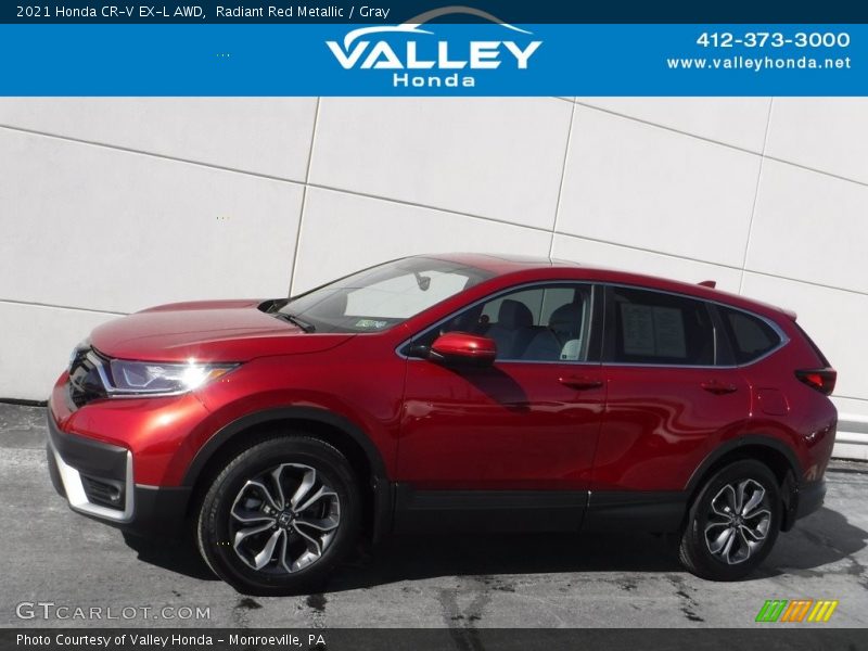 Radiant Red Metallic / Gray 2021 Honda CR-V EX-L AWD