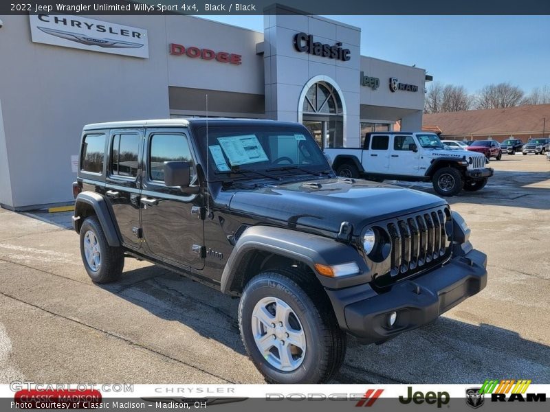 Black / Black 2022 Jeep Wrangler Unlimited Willys Sport 4x4