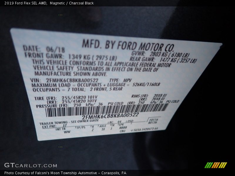 Magnetic / Charcoal Black 2019 Ford Flex SEL AWD