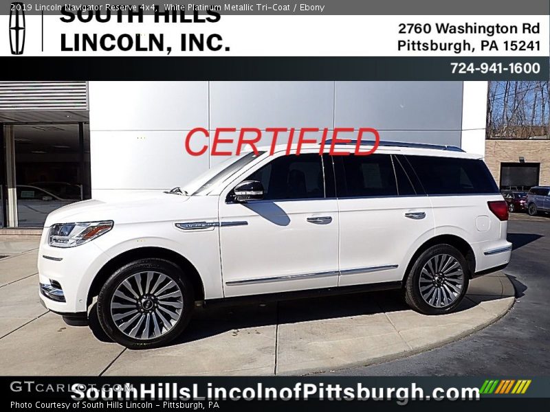 White Platinum Metallic Tri-Coat / Ebony 2019 Lincoln Navigator Reserve 4x4